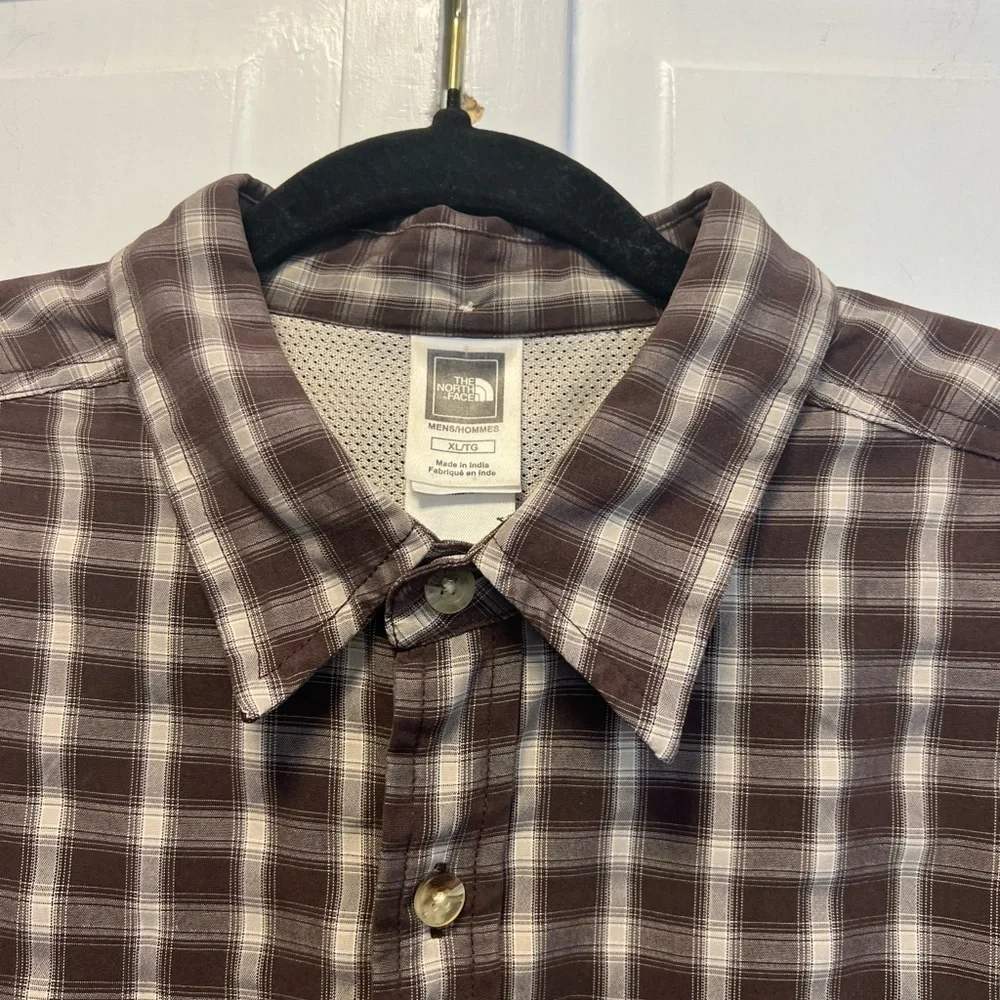 The North Face Plaid Short Sleeve Button Down Shirt Size Mens XL